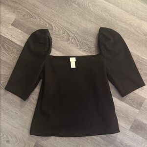 H&M Black Puff Sleeve Blouse